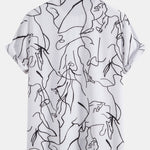 Abstract Line Print Buttton Up Shirt