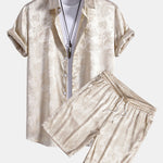 Paisley Print Satin Shirt & Shorts Set