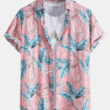 Viscose Tropical Print Button Up Shirt