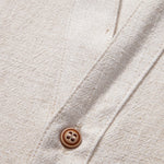 V Neck Linen Rayon Blend Shirt & Straight Leg Linen Pants Set
