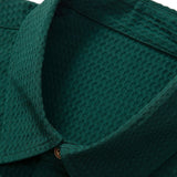 Waffle Polo Collar Shirt with Pocket