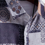 Tile Patchwork Print Button Up Shirt