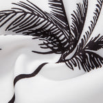 Palm Tree Print Shirt & Linen Cotton Blend Drawstring Shorts Set
