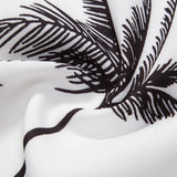 Palm Tree Print Shirt & Linen Cotton Blend Drawstring Shorts Set
