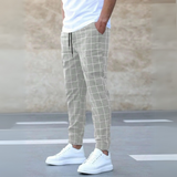 CHECKERED TAPERED JOGGERS FOR MEN