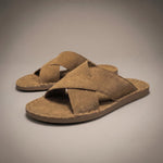 Grayson Suede Cross-Strap Slides
