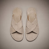 Grayson Suede Cross-Strap Slides