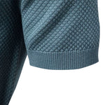 Open-Collar Pointelle Knit Polo