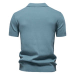 Open-Collar Pointelle Knit Polo