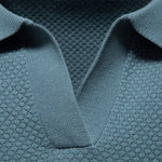Open-Collar Pointelle Knit Polo