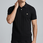 Textured Polo Shirt with Button Placket